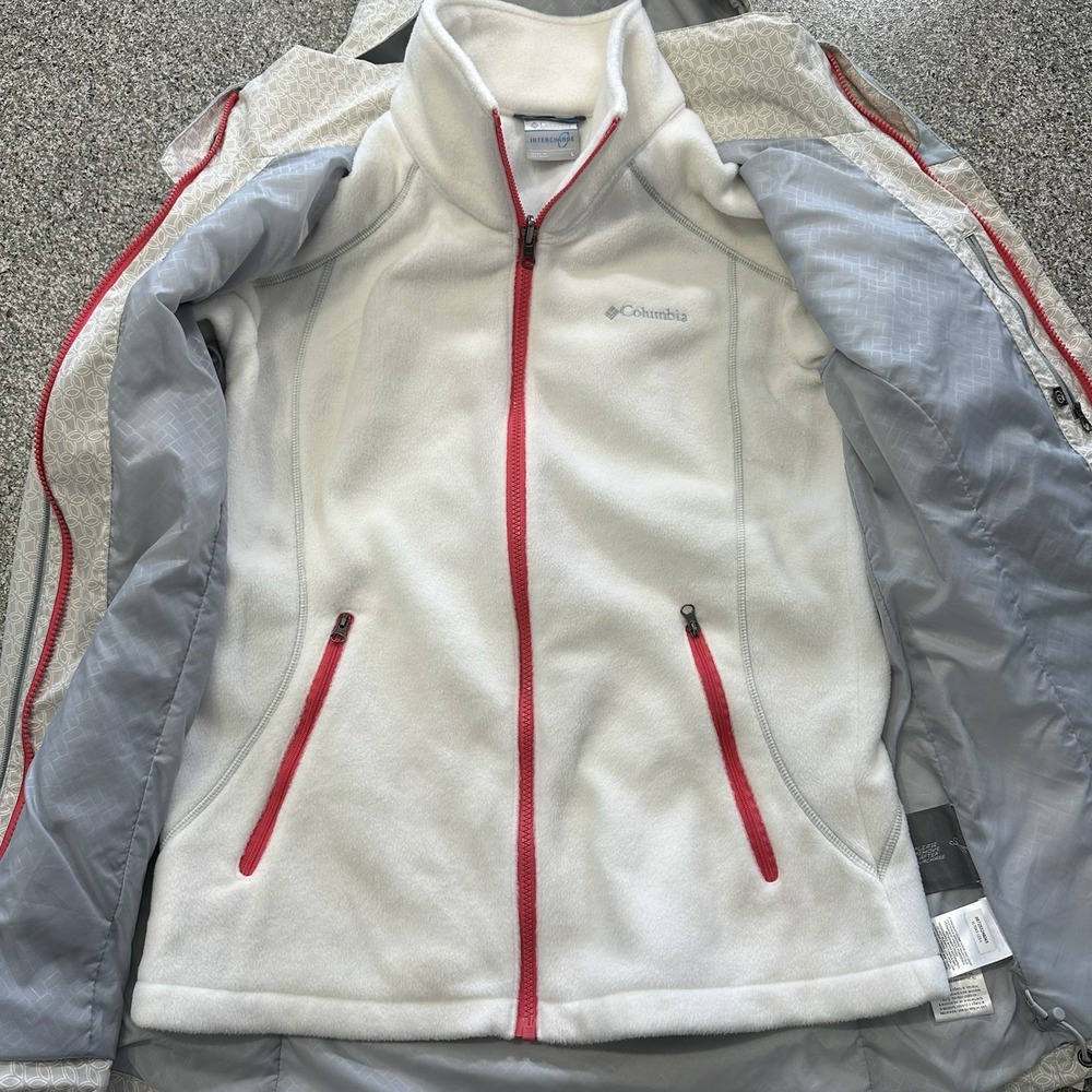 Columbia Jacket Womens L Grey 3 in 1 Interchange Waterproof Fleece Lined - Picture 11 of 14